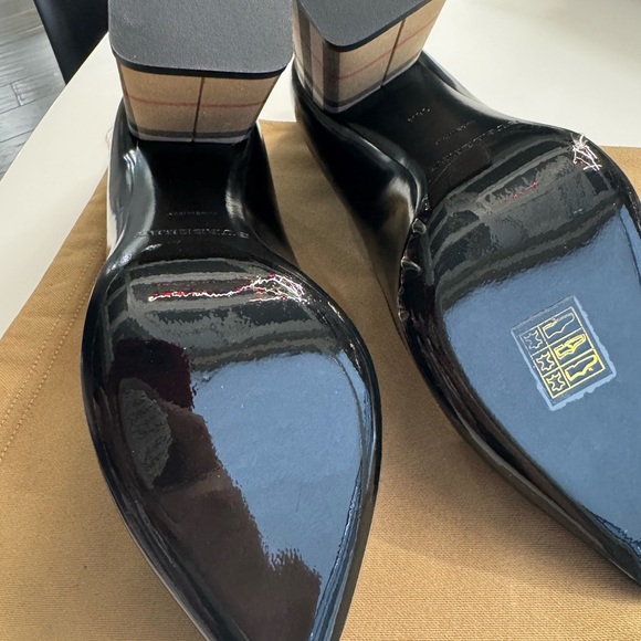 Burberry Black Heels with Signature Checkered Block Heel - Picture 8 of 14